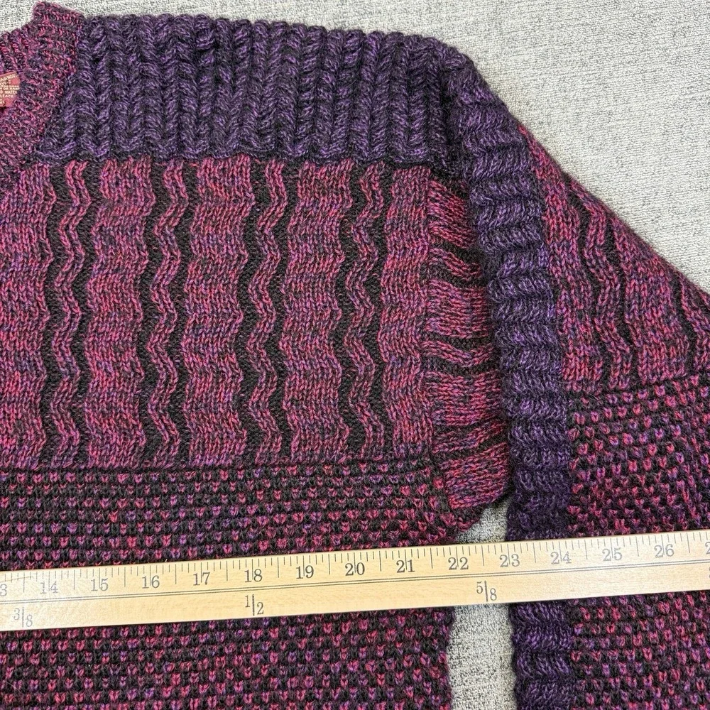 Bachrach Sweater Mens M Purple Pink‎ Textured Knit Grandpa Vintage 90s Wool